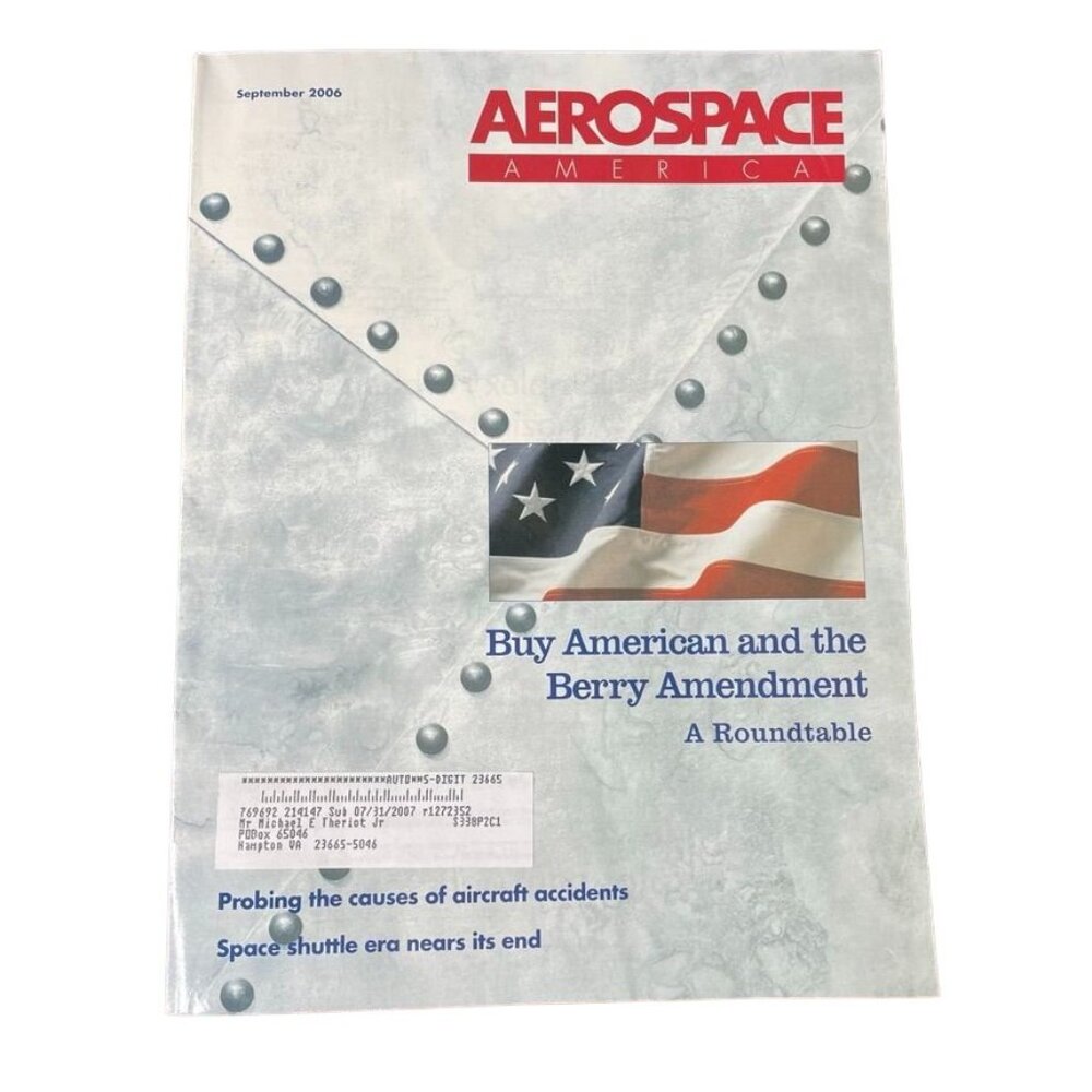 Aerospace America Sept 2006 Magazine Vol 44 No 9 Buy American Roundtable u